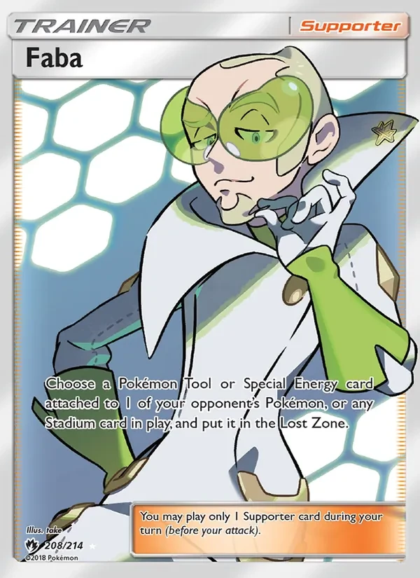 Faba 208/214 Lost Thunder Pokémon card