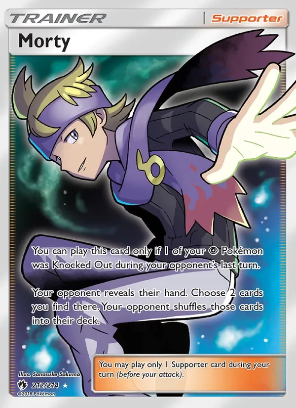 Morty 212/214 Lost Thunder Pokémon Karte