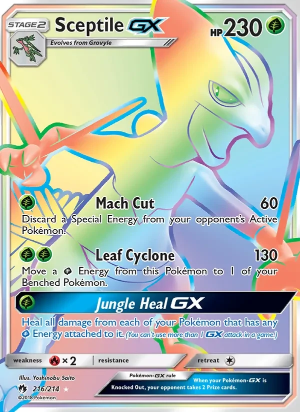 Sceptile GX 216/214 Lost Thunder Pokémon card