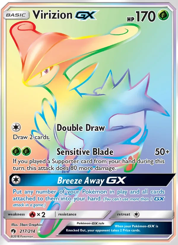 Virizion GX 217/214 Lost Thunder Pokémon card