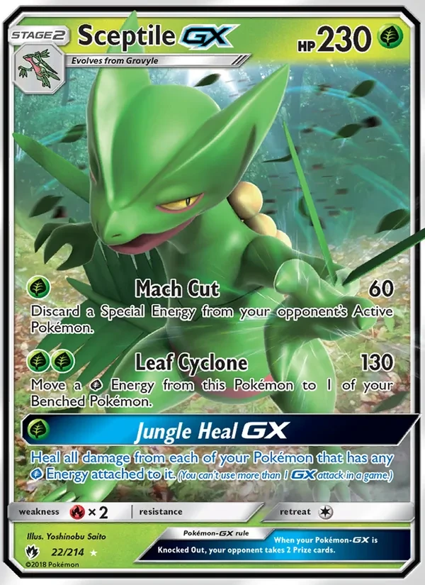 Sceptile GX 22/214 Lost Thunder Pokémon card