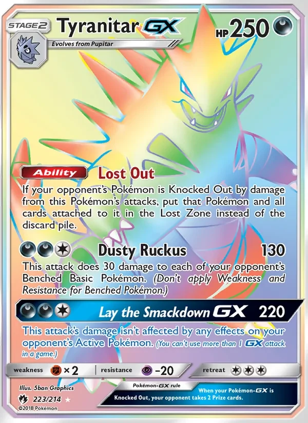 Tyranitar GX 223/214 Lost Thunder Pokémon card