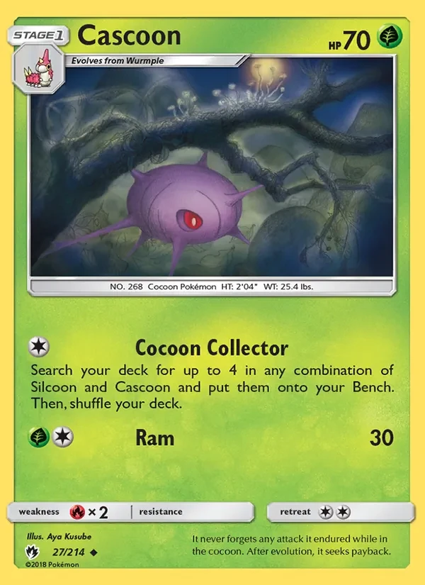 Cascoon 27/214 Lost Thunder Pokémon card