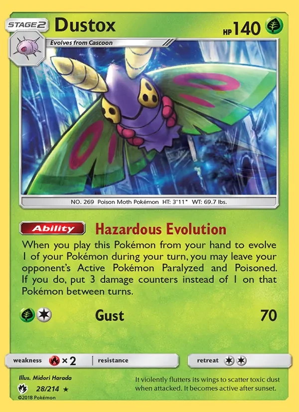 Carta Pokémon Dustox 28/214 Lost Thunder