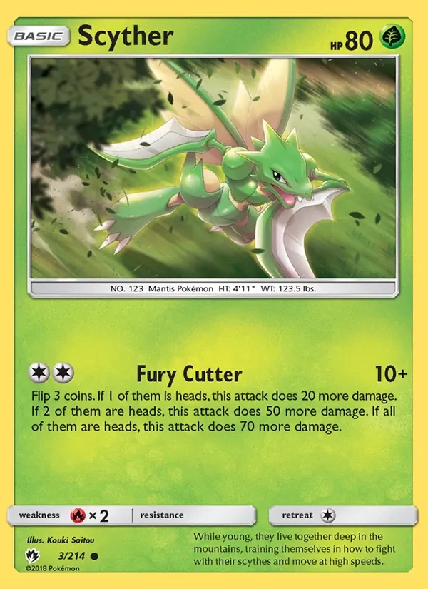 Scyther 3/214 Lost Thunder Pokémon card