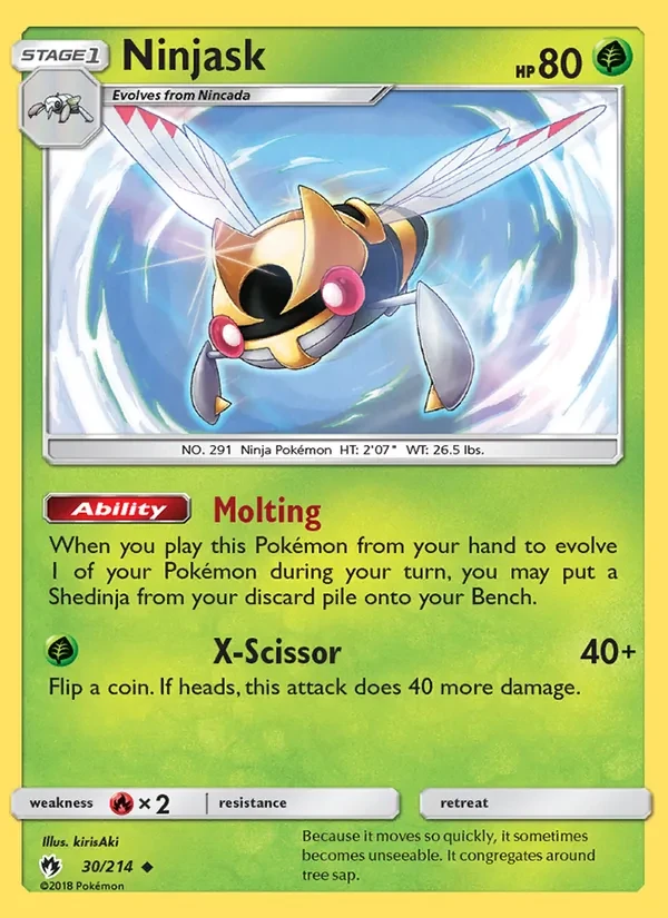 Ninjask 30/214 Lost Thunder Pokémon card
