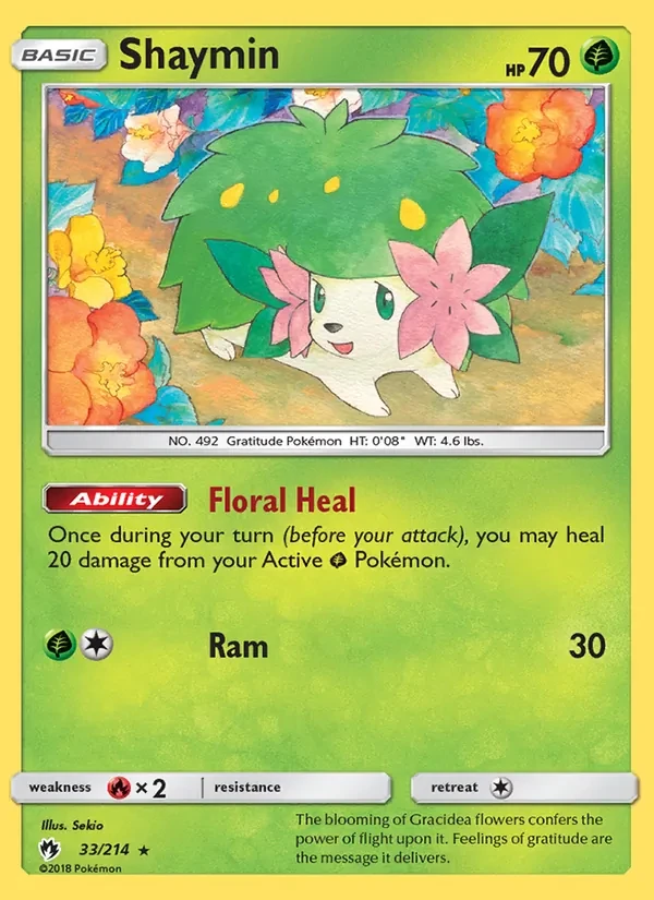 Shaymin 33/214 Lost Thunder Pokémon card
