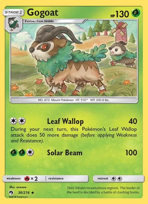 Carta Pokémon Gogoat 36/214 Lost Thunder