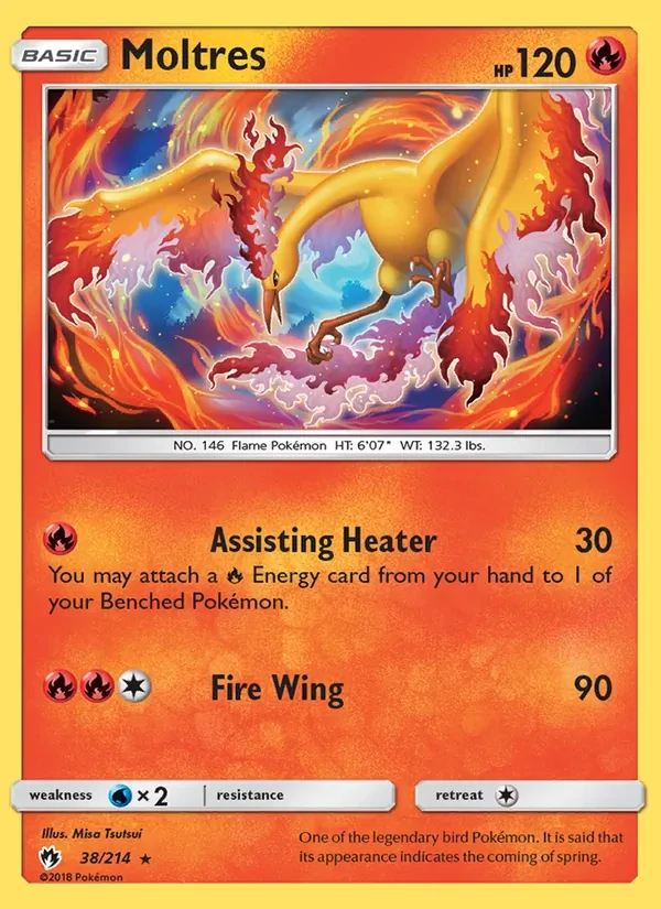 Moltres 38/214 Lost Thunder Pokémon card