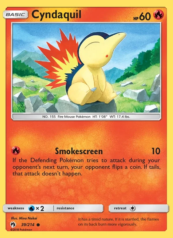 Cyndaquil 39/214 Lost Thunder Pokémon card