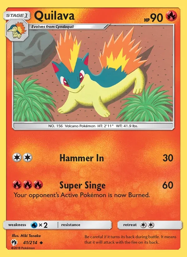 Quilava 41/214 Lost Thunder Pokémon card