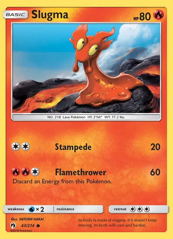 Slugma 43/214 Lost Thunder Pokémon card