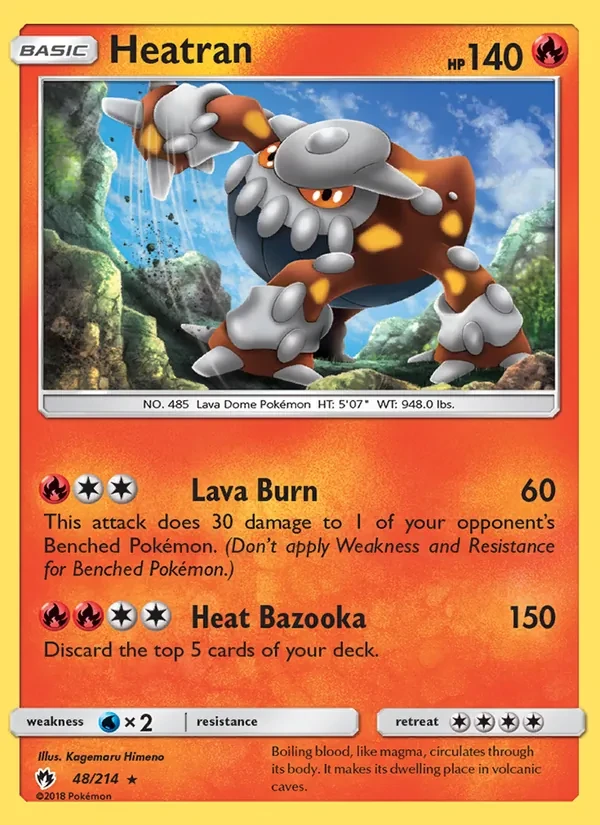 Heatran 48/214 Lost Thunder Pokémon card