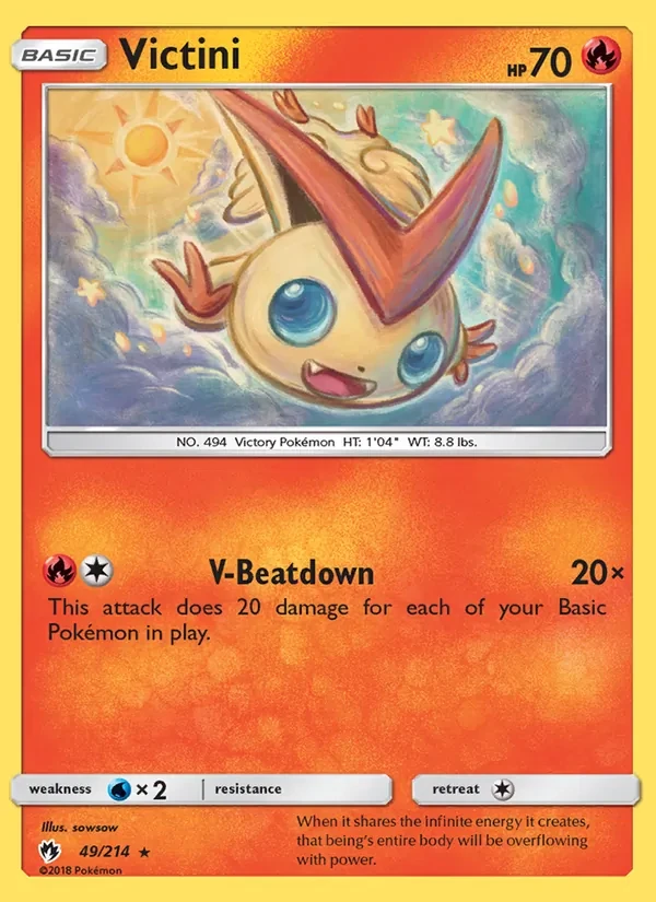 Victini 49/214 Lost Thunder Pokémon card