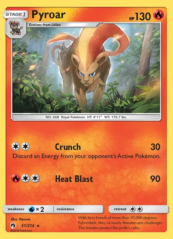 Pyroar 51/214 Lost Thunder Pokémon kaart