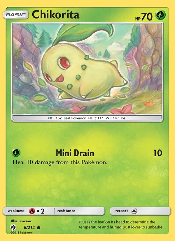 Chikorita 6/214 Lost Thunder Pokémon card