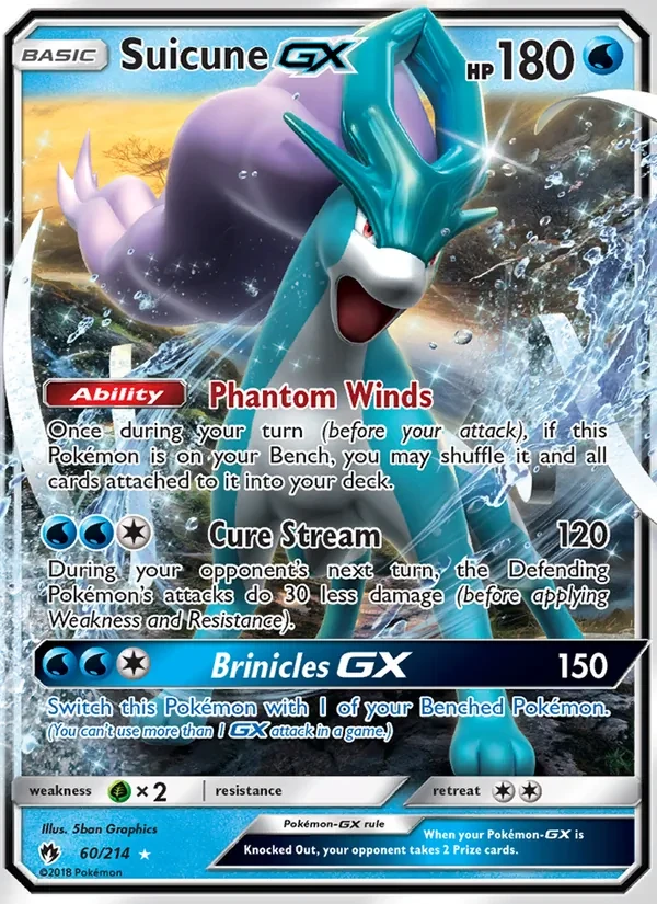 Suicune GX 60/214 Lost Thunder Pokémon card