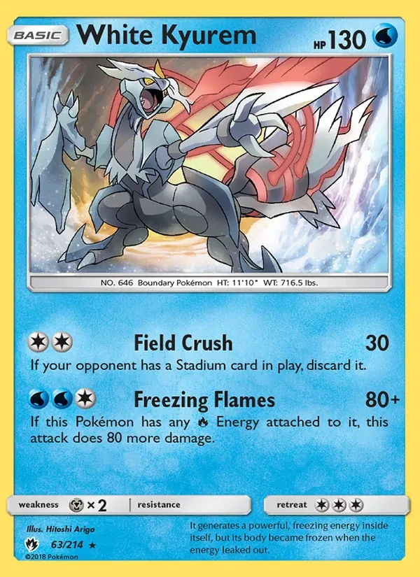 White Kyurem 63/214 Lost Thunder Pokémon card
