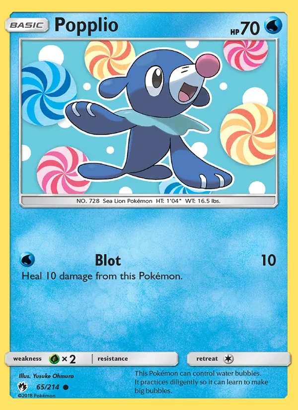 Popplio 65/214 Lost Thunder Pokémon card