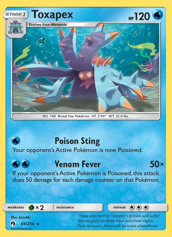 Toxapex 69/214 Lost Thunder Pokémon Karte