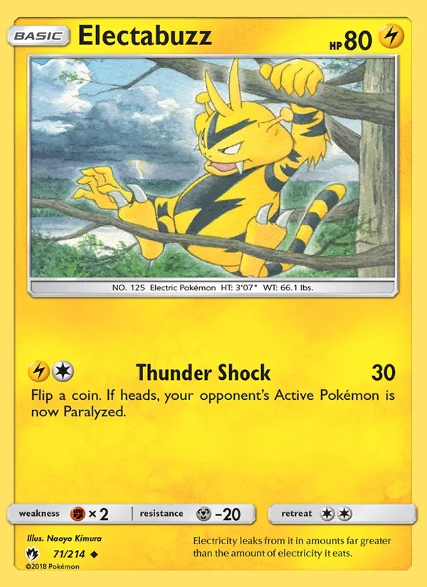 Electabuzz 71/214 Lost Thunder Pokémon card