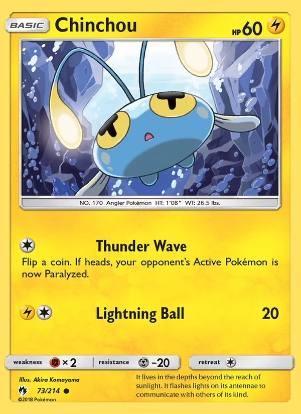 Chinchou 73/214 Lost Thunder Pokémon Karte