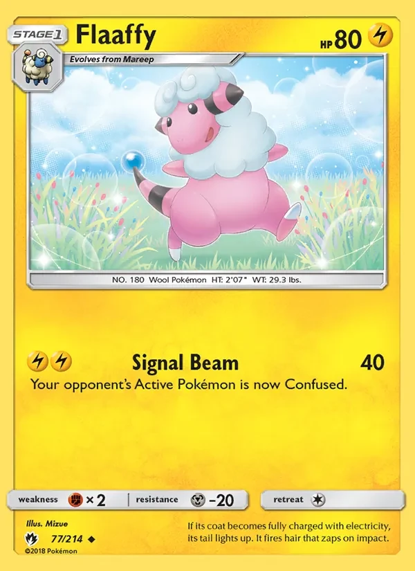 Flaaffy 77/214 Lost Thunder Pokémon card