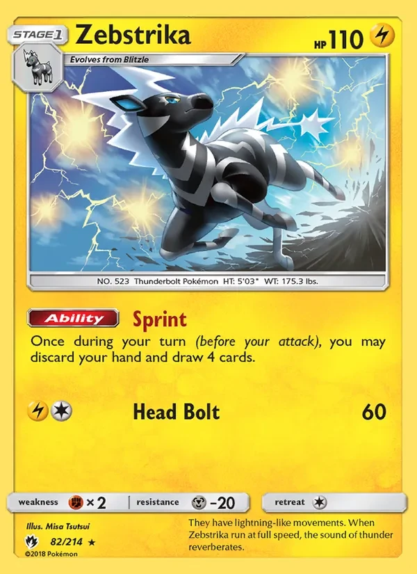 Zebstrika 82/214 Lost Thunder Pokémon card