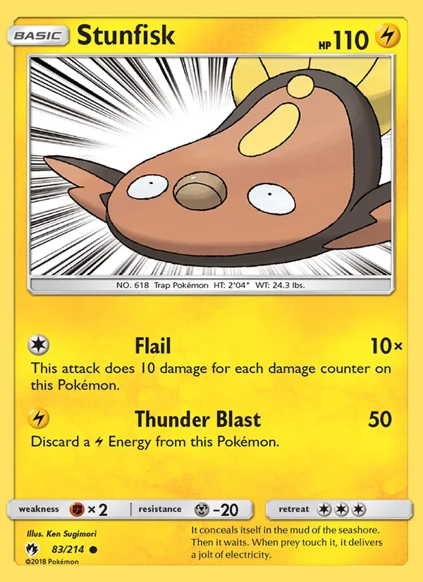 Stunfisk 83/214 Lost Thunder Pokémon card