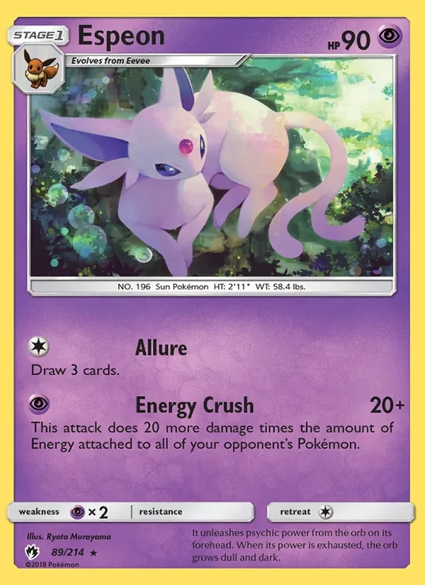 Espeon 89/214 Lost Thunder Pokémon card