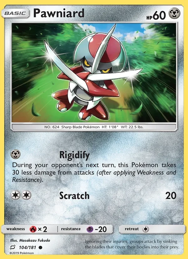 Pawniard 104/181 Team Up Pokémon Karte