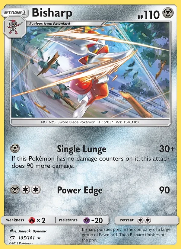 Bisharp 105/181 Team Up Pokémon kaart
