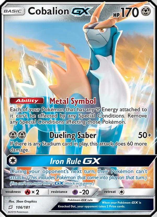 Cobalion GX 106/181 Team Up Pokémon Karte