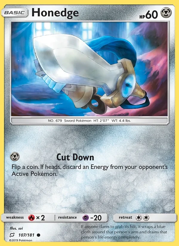 Honedge 107/181 Team Up Pokémon card