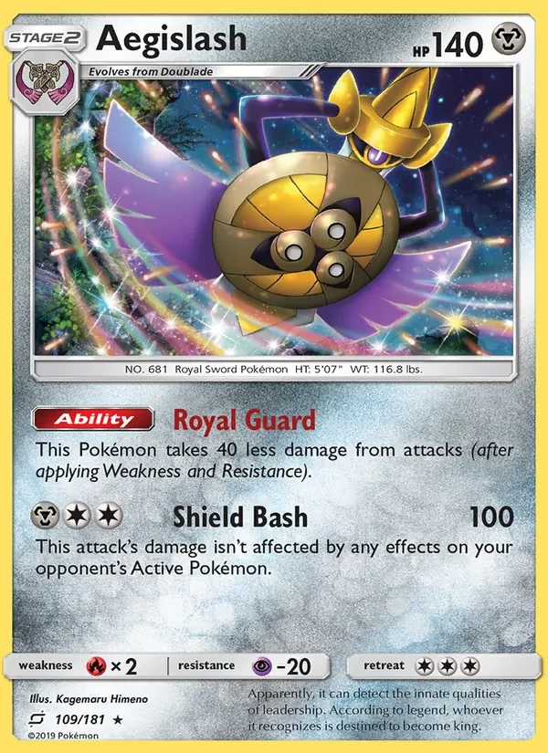Carta Pokémon Aegislash 109/181 Team Up