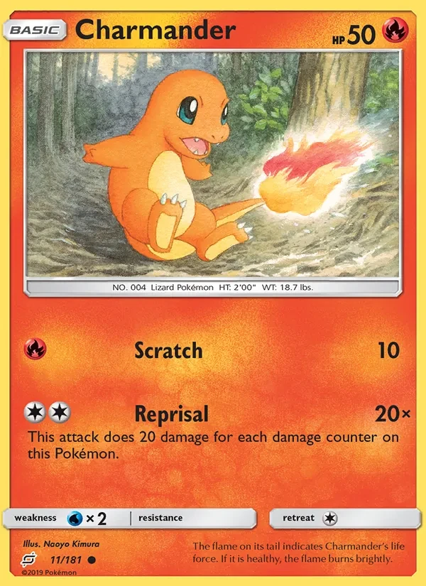 Charmander 11/181 Team Up Pokémon Karte