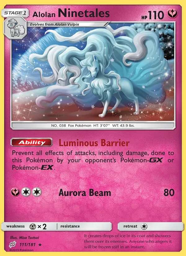 Alolan Ninetales 111/181 Team Up Pokémon Karte