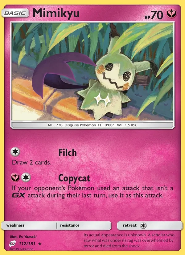 Mimikyu 112/181 Team Up Pokémon card