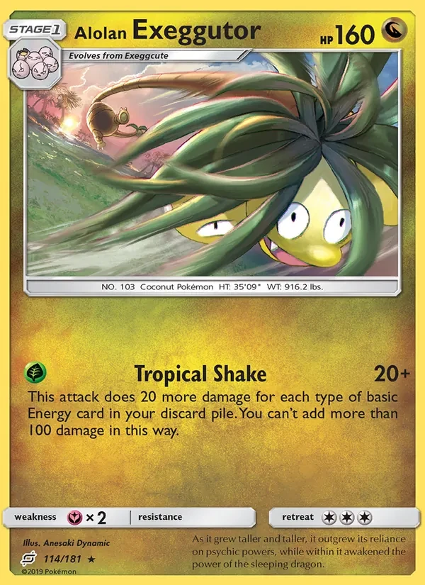 Alolan Exeggutor 114/181 Team Up Pokémon card