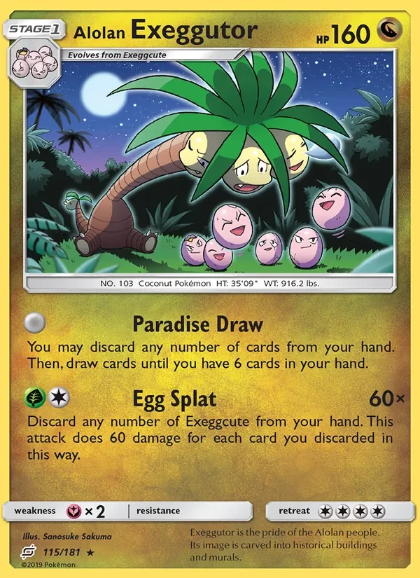 Alolan Exeggutor 115/181 Team Up Pokémon card