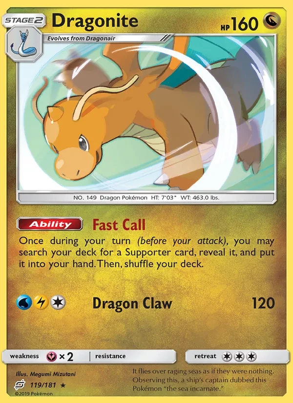 Dragonite 119/181 Team Up Pokémon card