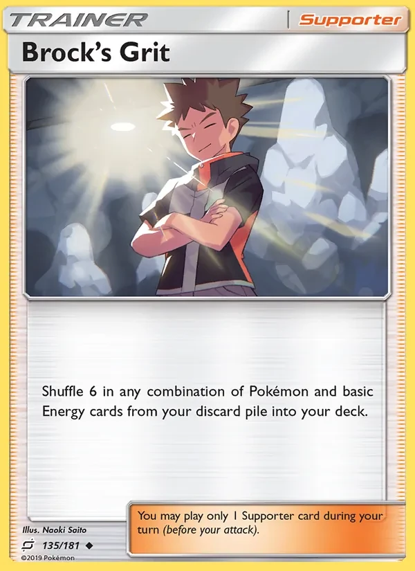 Brock’s Grit 135/181 Team Up Pokémon card
