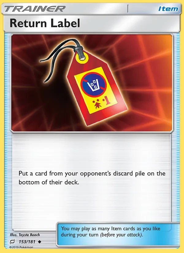 Return Label 153/181 Team Up Pokémon card