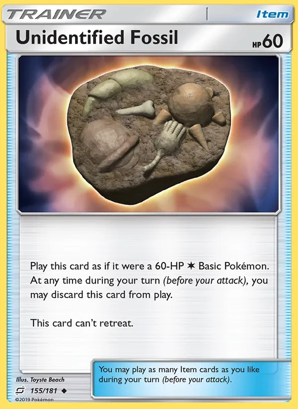 Unidentified Fossil 155/181 Team Up Pokémon card