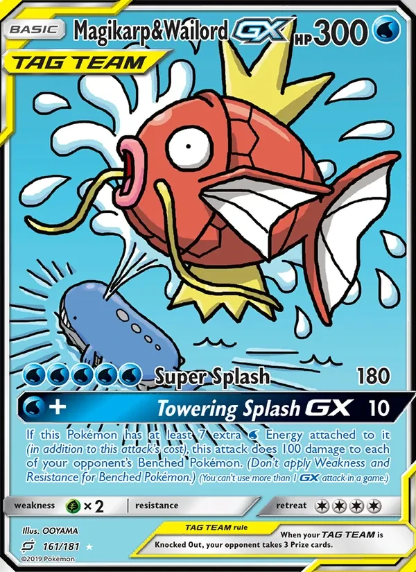 Magikarp & Wailord GX 161/181 Team Up Pokémon card