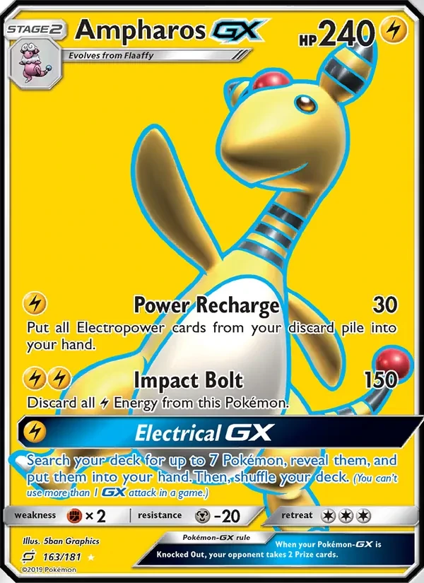 Ampharos GX 163/181 Team Up Pokémon card