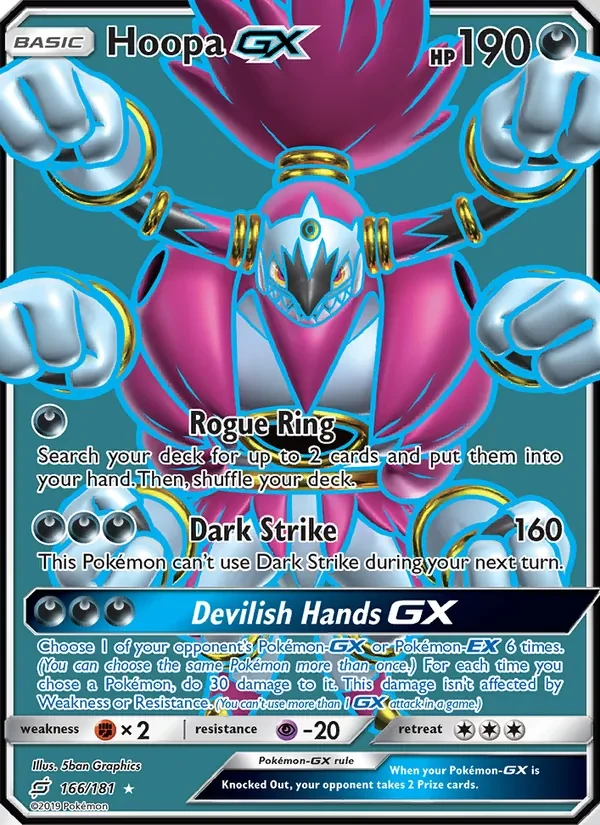 Hoopa GX 166/181 Team Up Pokémon Karte