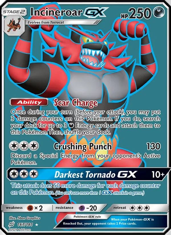 Incineroar GX 167/181 Team Up Pokémon card