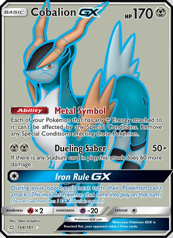 Cobalion GX 168/181 Team Up Pokémon card