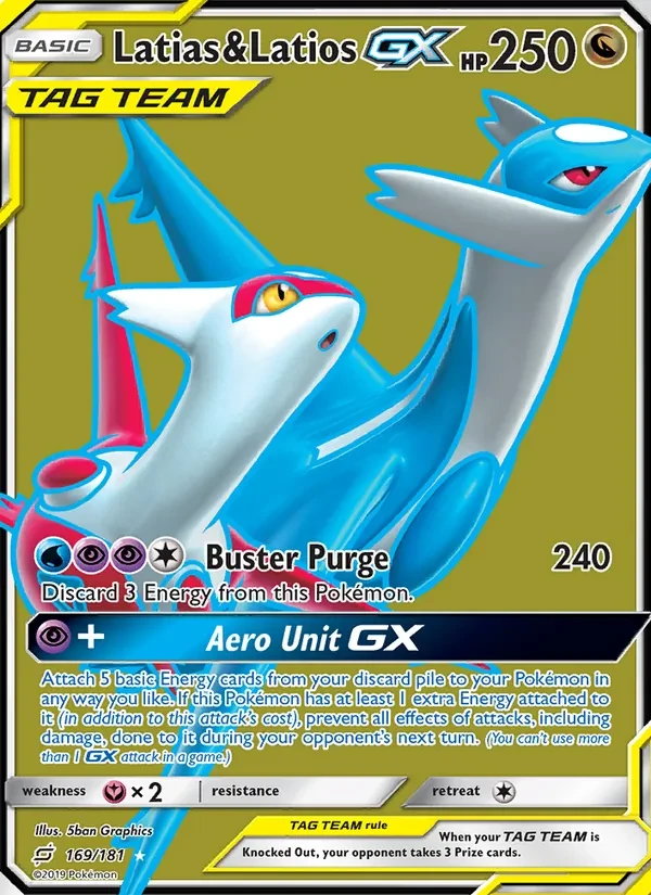 Carte Pokémon Latias & Latios GX 169/181 Team Up